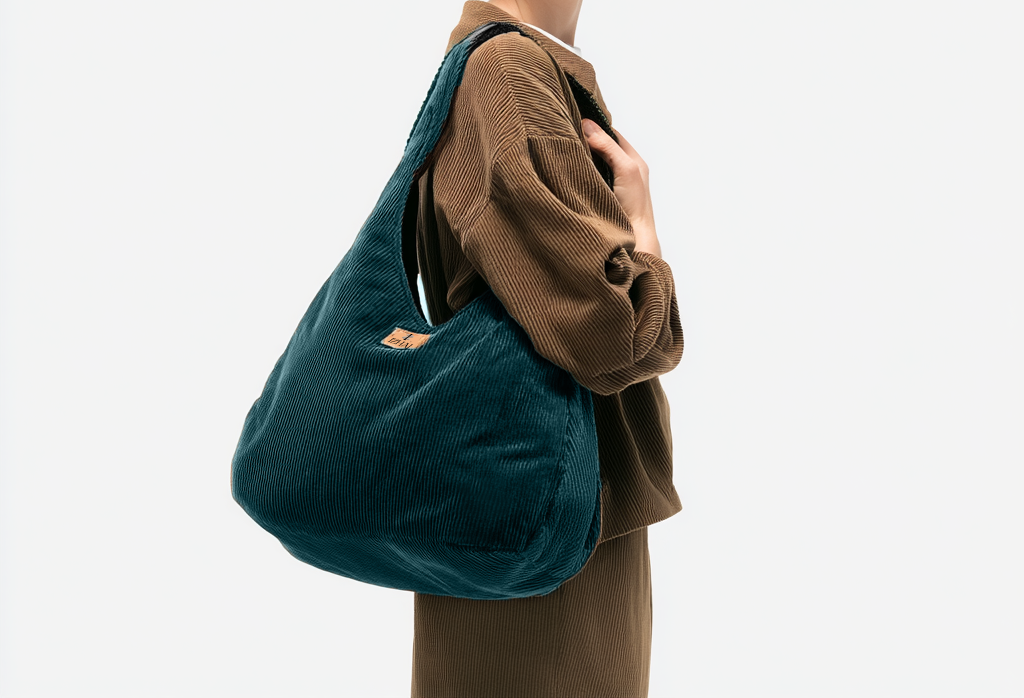 Blue corduroy Shoulder bag